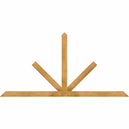 Ekena Millwork Saratoga Rough Sawn Timber Gable Bracket, Western Red Cedar, 96"W x 48"H x 2"D x 4"F, 12/12 Pitch GBW096X48X0204SAR00RWR